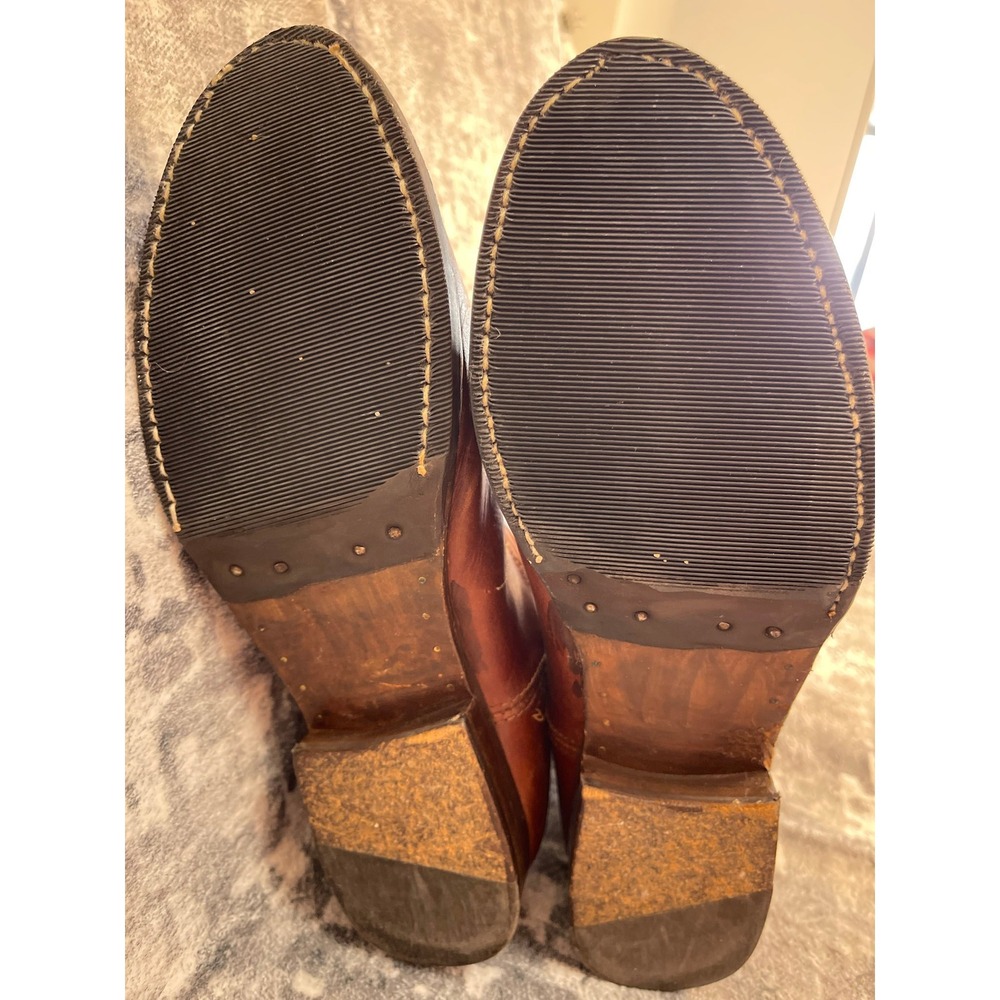 Frye Melissa Boots 9B Brown Leather Riding Distressed Made in Mexico Pull-On - Picture 6 of 8